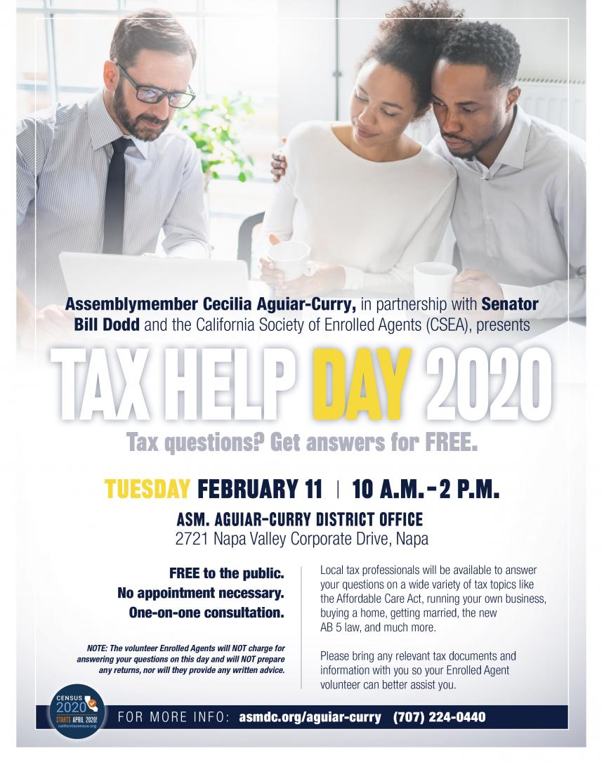 Tax Help Day 2020 flyer