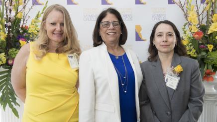 Asm. Aguiar-Curry poses with 2018 Woman of the Year Honorees Amagda Perez and Holly Cooper at a luncheon following the ceremony