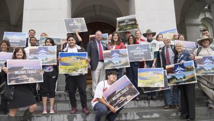 Asm. Aguiar-Curry with activists from #MonumentsForAll on the Anniversary of the Antiquities Act