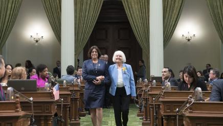 Assemblywoman Aguiar-Curry Walks with Woman of the Year Marime Burton